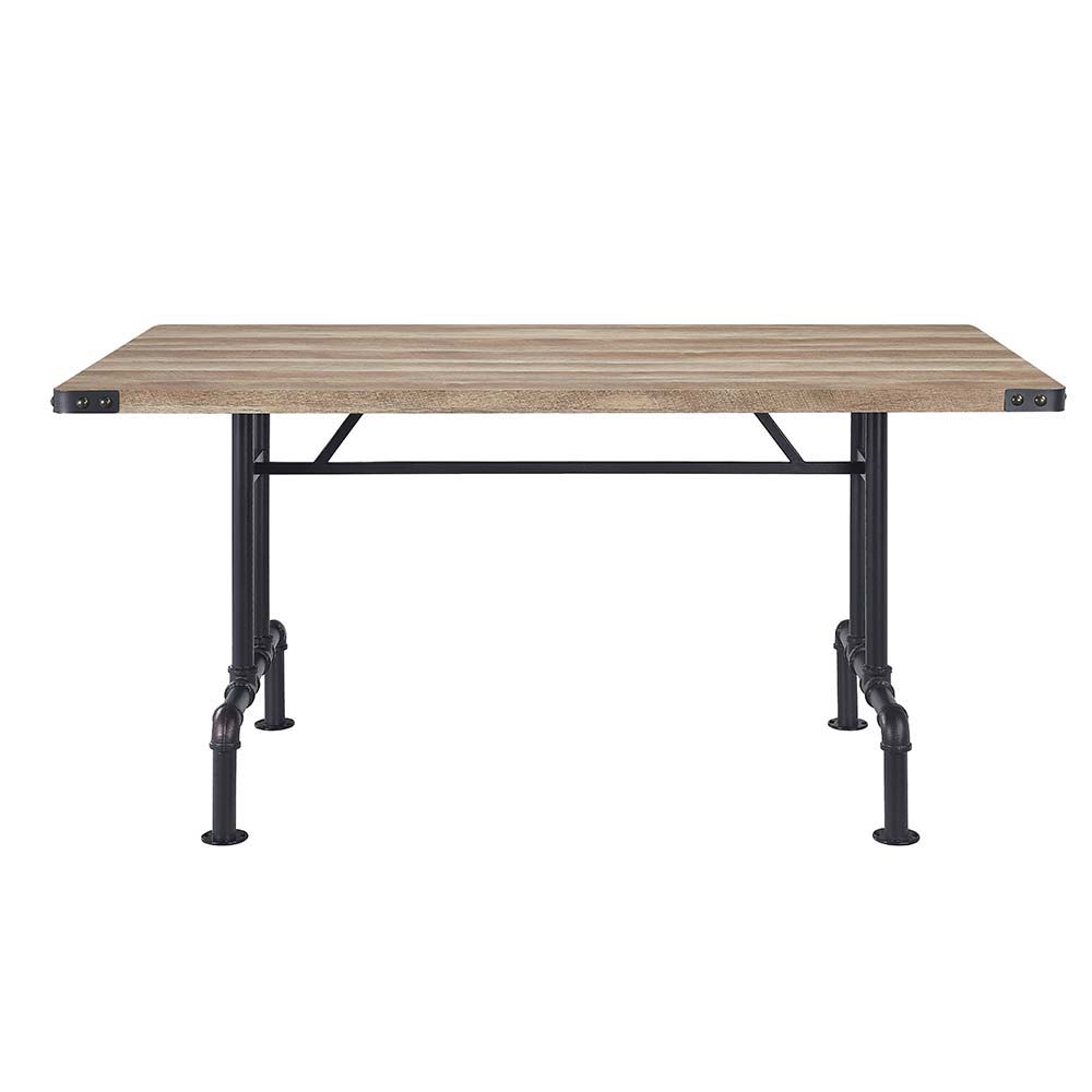 Edina - Mesa de comedor - Acabado en roble y negro arenado
