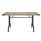Edina - Mesa de comedor - Acabado en roble y negro arenado