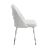 Zemirah - Silla de comedor (Juego de 2) - Terciopelo blanco y blanco
