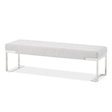 Signature Beds & Benches - Tulip Accent Bench - Gray / Chrome