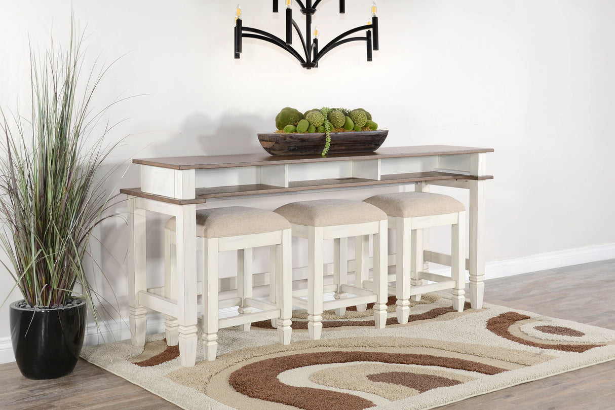 Console Table With Usb Power Plug - White / Light Brown