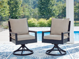 East Beach - Swivel Chair With Cushion (Set of 2) - Blue