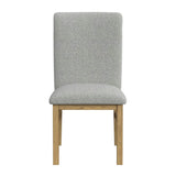 Portland - Silla de comedor con respaldo cuadrado (juego de 2) - Natural / Gris