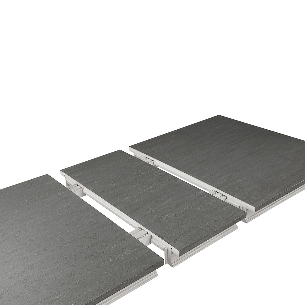 Katia - Mesa de Comedor con Extensible - Gris Rústico y Blanco Desgastado