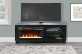 56" Media Console With Faux Crystals Electric Fireplace