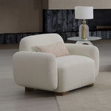 Darius - Silla con cojín - Bouclé beige