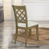 Karsen - Silla lateral (juego de 2) - Lino beige y acabado roble rústico