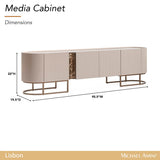 Lisboa - Mueble para TV - Crema sedoso / Bronce