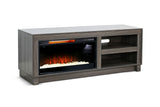 56" Media Console With Faux Crystals Electric Fireplace