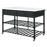 Emery - Kitchen Island - White Cultured Marble Top & Gray