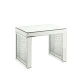 Nysa - 20" Accent Table - Mirrored & Faux Crystals Inlay