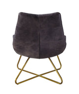Sillón decorativo Dhalsim - Piel de grano superior ébano antiguo