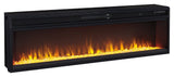 Krystanza - TV Stand with Wide Fireplace Insert - Weathered Gray