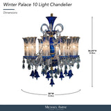 Michael Amini Lighting - Winter Palace 10-Light Traditional Crystal Chandelier - Royal Blue / Silver