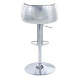 Brancaster - 41" Adjustable Stool With Swivel - Vintage Brown Top Grain Leather & Aluminum