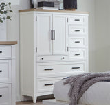 Dormitorio moderno americano - Cómoda con puerta y 7 cajones y estación de trabajo - Algodón