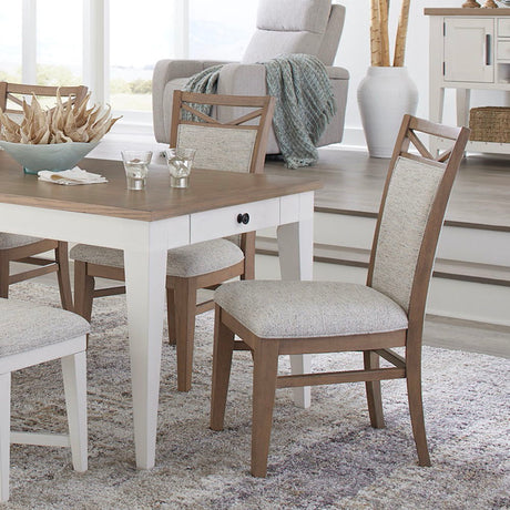 Americana Modern Dining - Rectangular Extendable Dining Table With 6 Upholstered Dining Chairs - Cotton alternate view 2