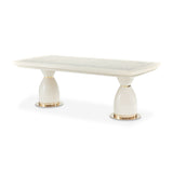 Lisbon - Double Pedestal Dining Table - Silken Matte Cream