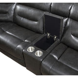 Imogen - Power Motion Sectional Sofa With USB - Gray Leather-Aire