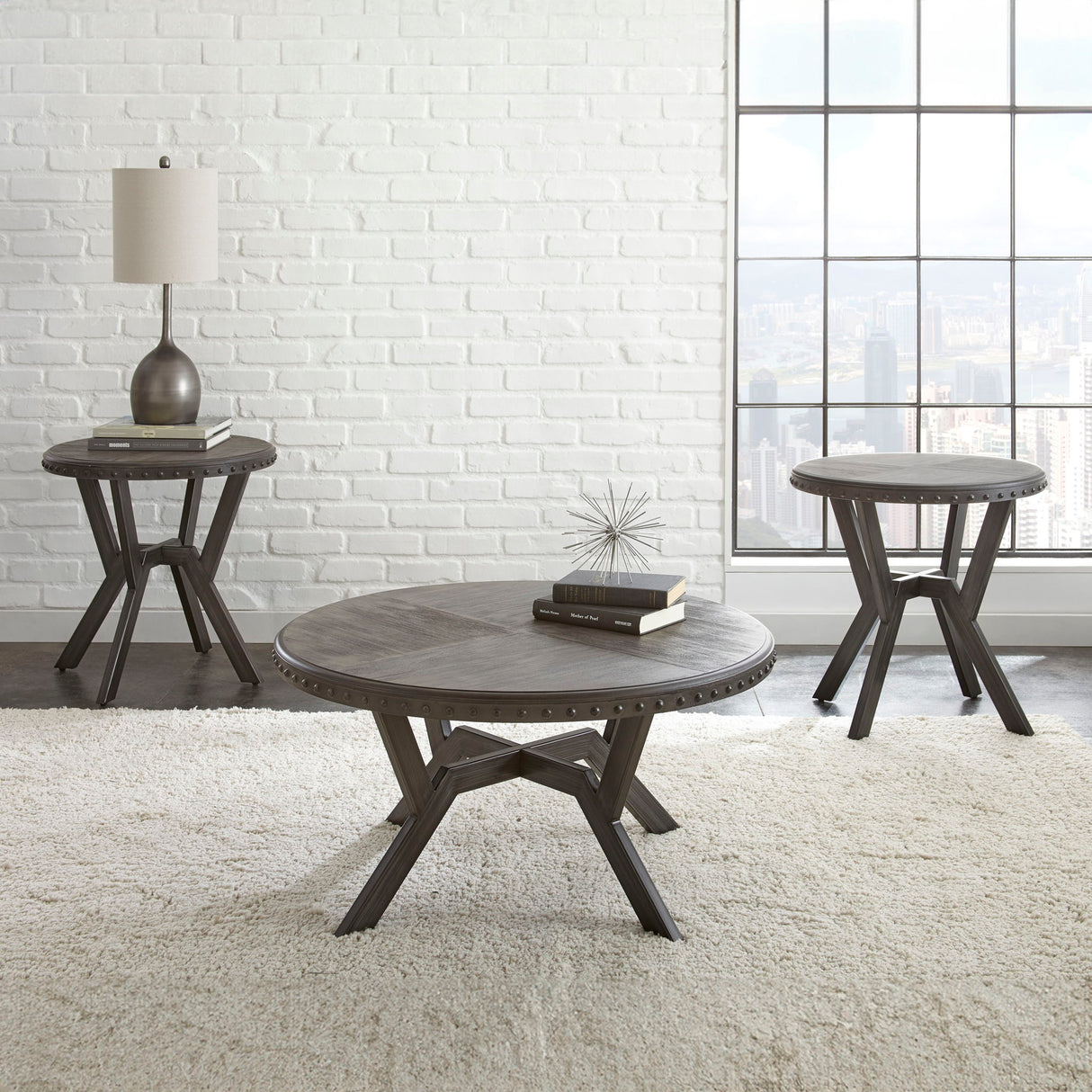 Alamo - 3 Piece Table Set - Gray