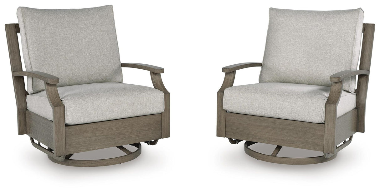 Rainier Ranch - Silla planeadora giratoria con cojín - Marrón / Beige