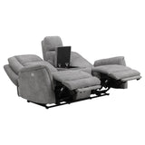 Linus - Zero Gravity Power Reclining Console Loveseat - Hudson Gray