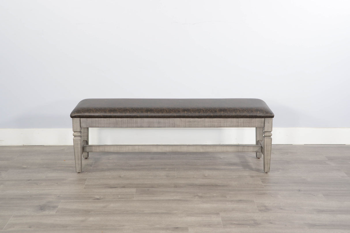 Homestead Hills - Bench, Cushion Seat - Dark Brown