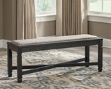 Tyler Creek - Black / Grayish Brown - Upholstered Bench