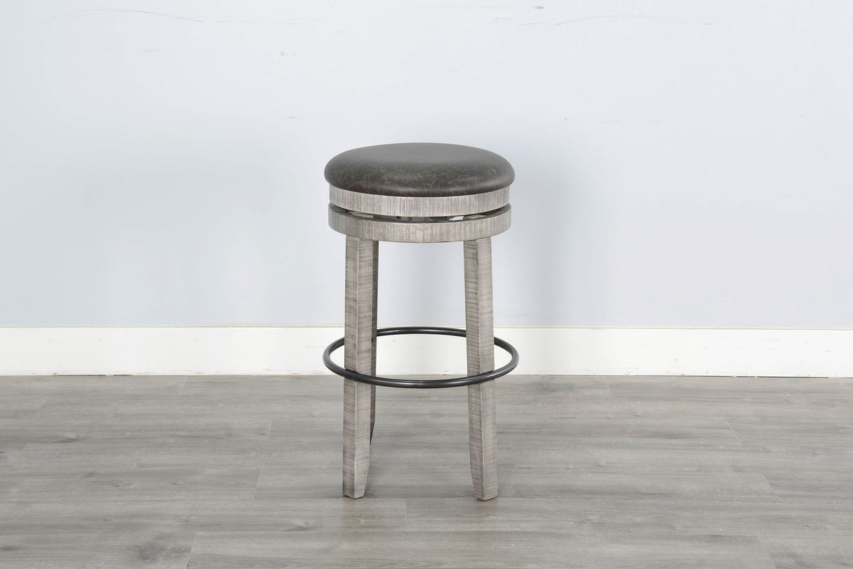 Alpine - Bar Swivel Stool, Cushion Seat (Set of 2) - Gray