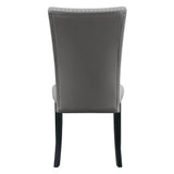Caralin - Side Chair (Set of 2) - Gray Synthetic Leather & Black