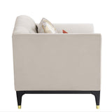 Tayden - Loveseat With 4 Pillows - Beige Velvet