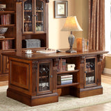 Huntington - Double Pedestal Executive Desk - Antique Vintage Pecan