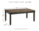 Tyler Creek - Black / Gray - Rectangular Dining Room Table