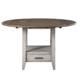 Abacus - Drop Leaf Counter Table - Alabaster / Honey