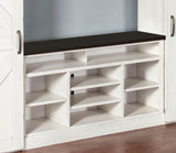 Carriage House - 55" TV Console - Cottage White / Europen Dark