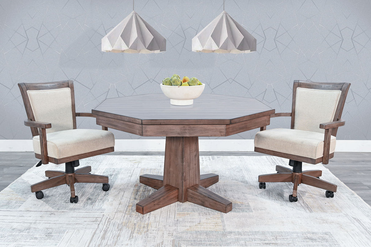 Doe Valley - Game Chair With Casters, Cushion Seat & Back - Buckskin / Beige