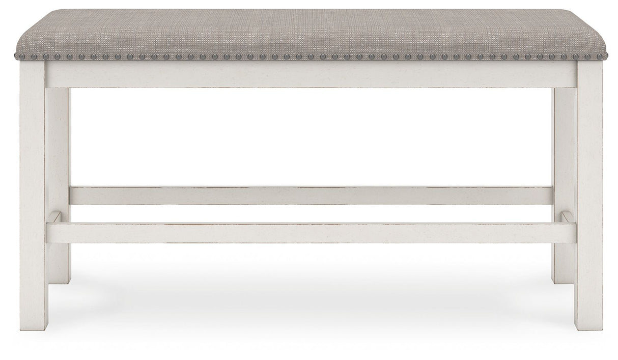 Robbinsdale - Dbl Counter Height Upholstered Dining Bench - Antique White
