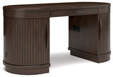 Korestone - 3 Pc. - Home Office Desk, Chair, Credenza - Warm Brown