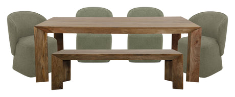 Crossings - Downtown Rectangular Dining Table With 4 Upholstered Chairs - Amber