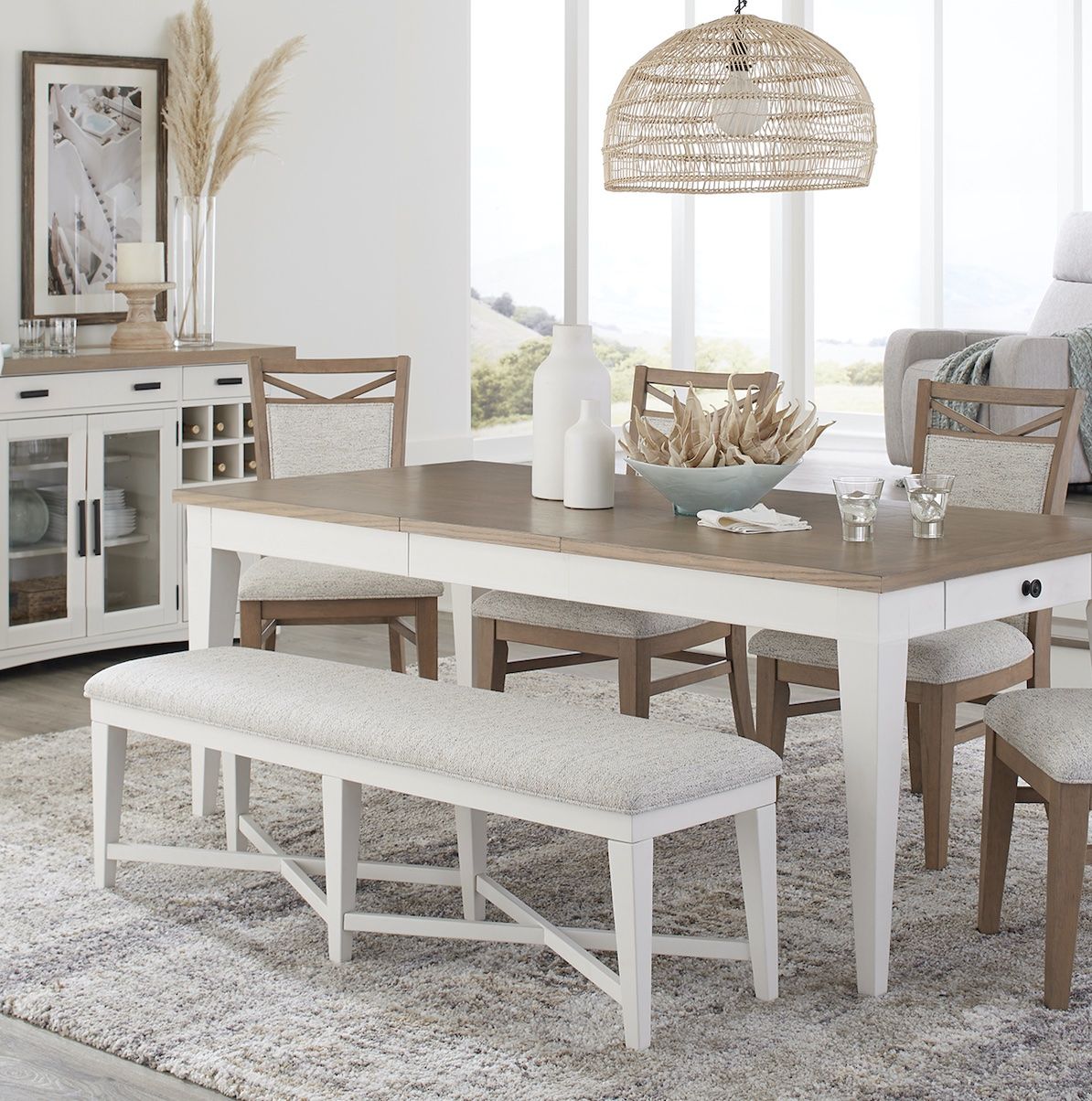 Americana Modern Dining - Upholstered Counter Bench - Cotton alternate view 2