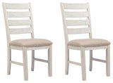 Skempton - Silla auxiliar tapizada para comedor (juego de 2) - Blanco