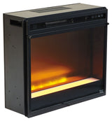 Entertainment Accessories - Black - Fireplace Insert Glass/Stone
