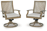 Rainier Ranch - Brown / Beige - Swivel Chair With Cushion (Set of 2)