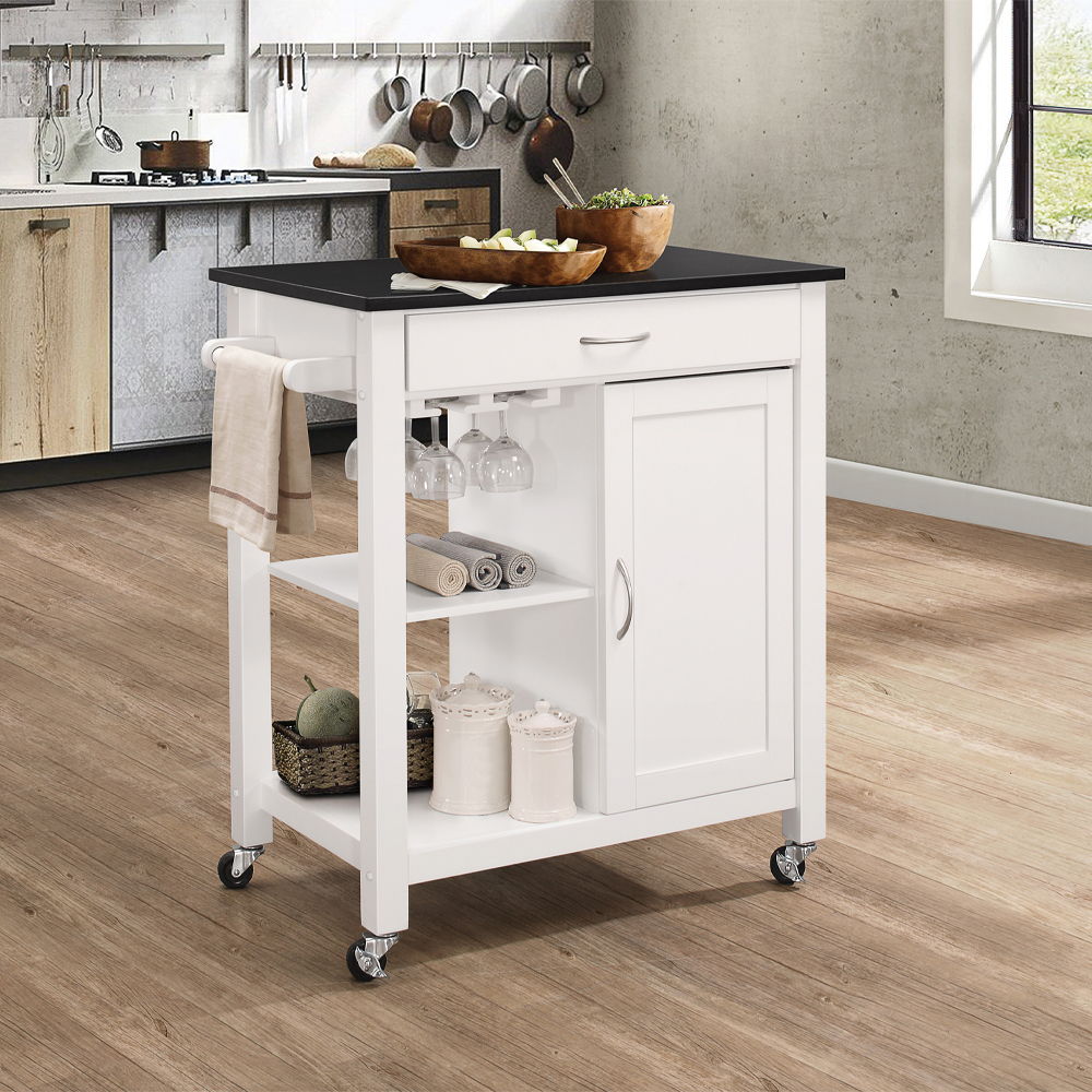 Ottawa - Carrito de cocina - Negro y blanco