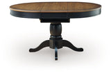 Clorazi - Mesa de comedor ovalada con extensión tipo mariposa - Negro/Marrón