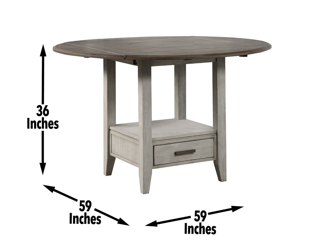 Abacus - Drop Leaf Counter Table - Alabaster / Honey