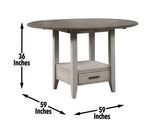 Abacus - Drop Leaf Counter Table - Alabaster / Honey