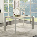 Ingram - Mesa de comedor - Piedra sinterizada y acabado gris claro