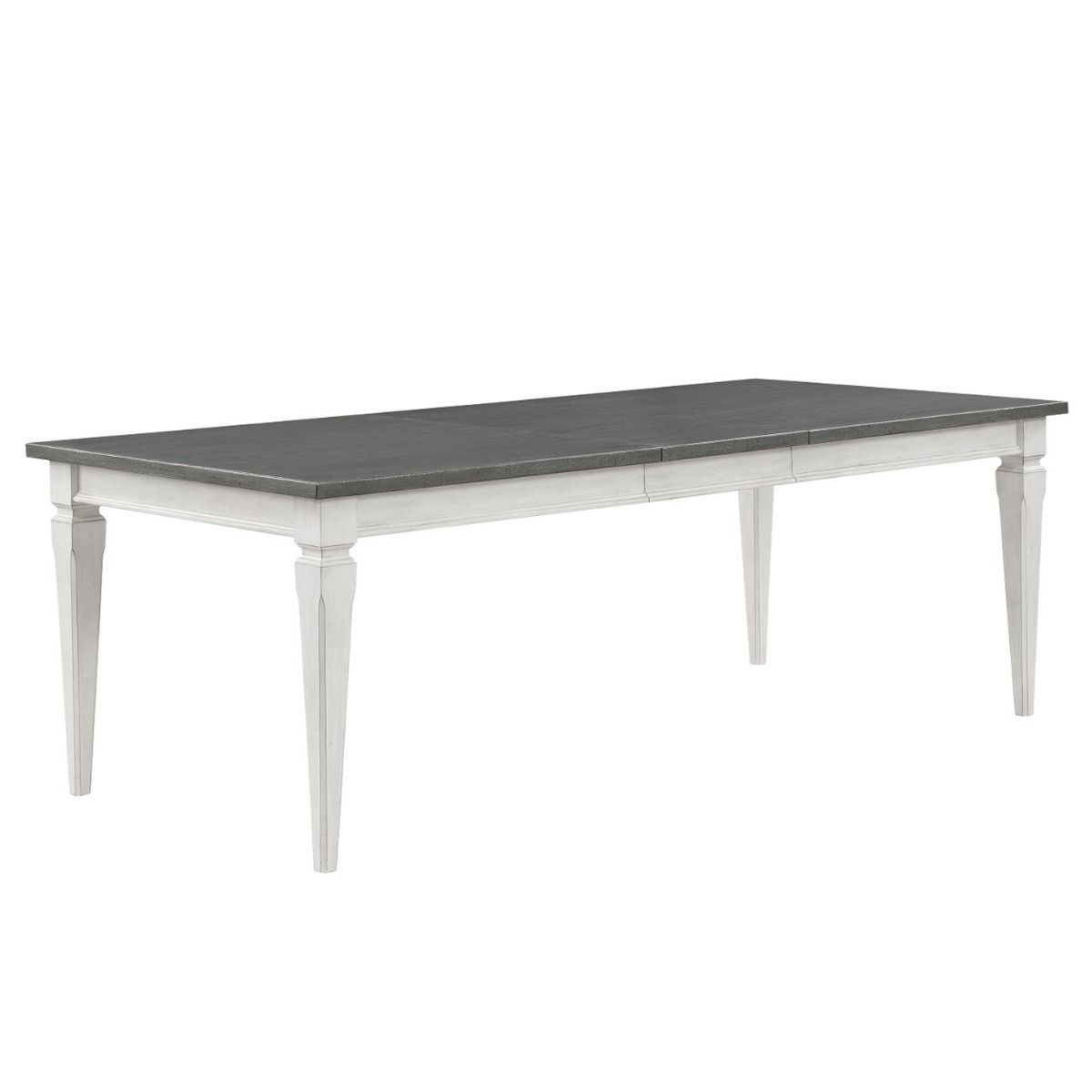 Katia - Mesa de Comedor con Extensible - Gris Rústico y Blanco Desgastado