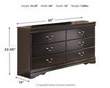 Huey Vineyard - Black - Six Drawer Dresser